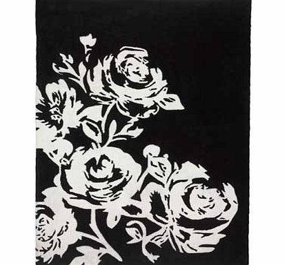 Inspire Anais Flower Rug 180x120cm - Black and