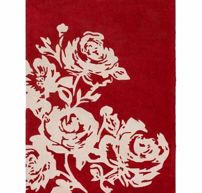 Inspire Anais Flower Rug 180x120cm - Red and White