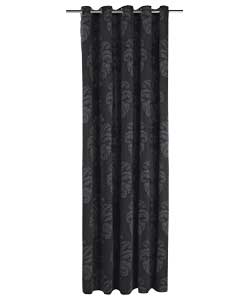 Inspire Damask Black Lined Curtains - 46 x 72 inches