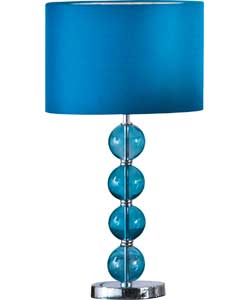 Inspire Glass Ball Stemmed Table Lamp - Teal