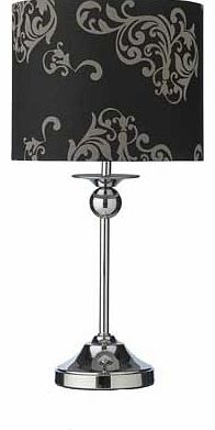 Inspire Victoria Flock Table Lamp - Black and