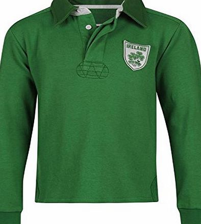 rnational Rugby Long Sleeved Classic Polo Shir Ireland 5-6 Yrs