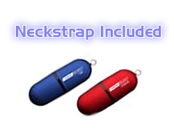 Integral 1GB USB 2.0 Pen Drives - with neck strap in blue