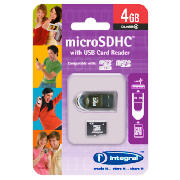 4GB Micro SD with USB reader
