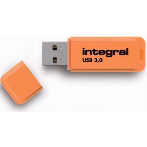 64GB Neon USB 3.0 Flash Drive - Orange