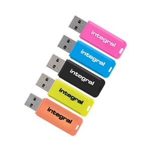 8GB Neon USB Flash Drives - 5 Pack