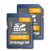 Integral Class 4 4GB SDHC Card Twin Pack