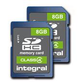 Integral Class 4 8GB SDHC Card Twin Pack