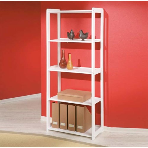 Interlink Meghan Solid White Pine 5 Shelf Bookcase