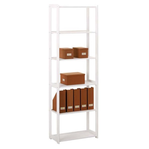 Interlink Meghan Solid White Pine 6 Shelf Bookcase