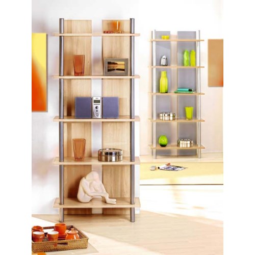 Interlink Toki 5 Shelf Bookcase in Maple and
