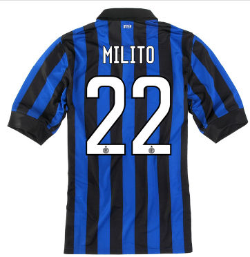 Inter Milan Nike 2011-12 Inter Milan Nike Home Shirt (Milito 22)
