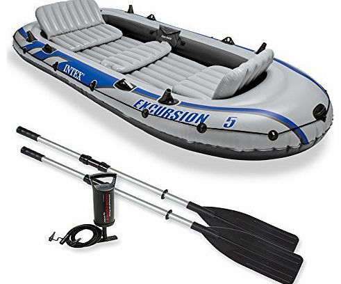 Intex Excursion 5 Boat Set with Aluminium Oars and Pump #68325
