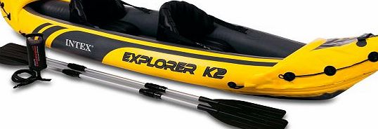 Intex Explorer K2 Kayak 2 man inflatable canoe   oars   pump #68307