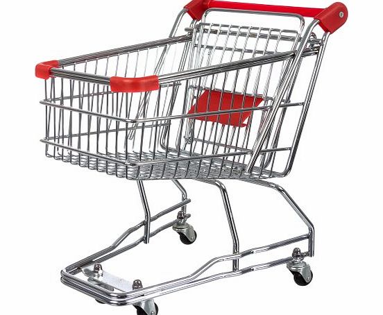 Invero Mini Shopping Trolley Cart with Flip-Out Child Seat and Rolling Wheels ideal for Office, Kitchen or General Home use - Red