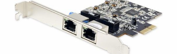 IO Crest Dual Port Gigabit Ethernet Network PCI-E x1 Controller Card