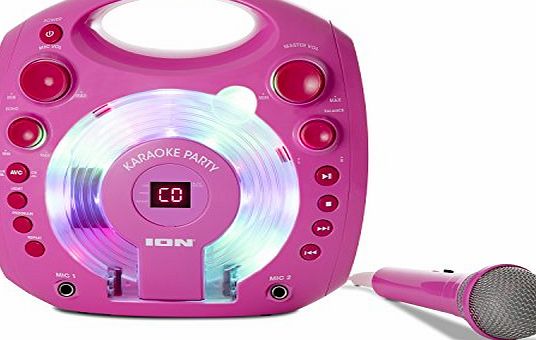 ION Audio Karaoke Party Portable CD-G Karaoke Player - Pink