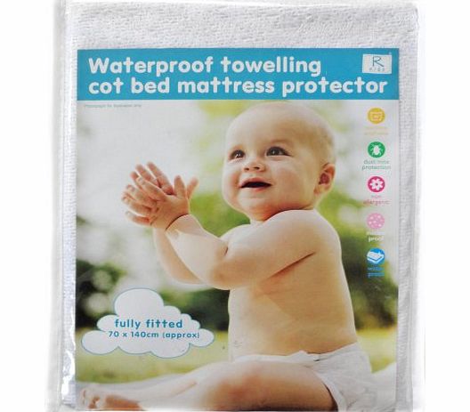 iOSSS Fitted Waterproof Terry Towelling Baby Cot Bed Mattress Protector