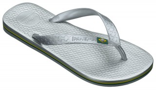 brazil silver flip flop