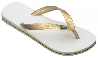 brazil white/gold flip flop
