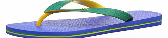 Unisex-Adult Bicolour Thong Flip Flops 81046 Blue/Green 9 UK, 43 EU