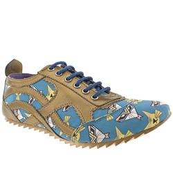 Irregular Choice Male Laurie James Fabric Upper Fashion Trainers in Gold