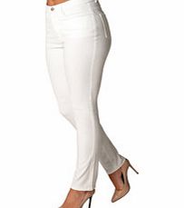 White cotton blend stretch jeans
