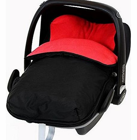 iSafe Buddy Jet Carseat Footmuff - Warm Red (Black / Red)