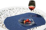 6 PLACEMATS and COASTERS in innovative StayPut non-slip fabric (Indigo Blue) - Ideal for your home, boat, caravan or nursery