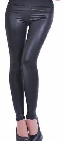 ISASSY 2014 New UK 1-2 delivery Sexy Ladies Women Wet Look Stretchy Faux Leather Leggings Pants Tights Fashion Party Look, fit UK Size 8/10/12/14, Shine Liquid Metallic Faux Leather Polyester   Spande