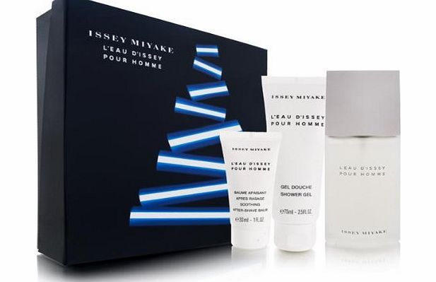 LEau DIssey Pour Homme by Issey Miyake Eau de Toilette Spray 75ml, Shower Gel 75ml & Soothing Aftershave Balm 30ml