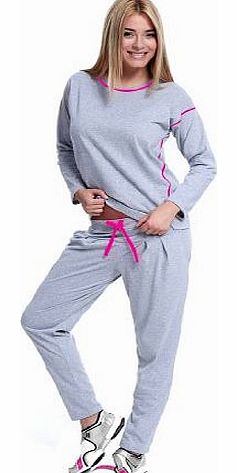 Italian Fashion IF Womens Leisure Suit Judith (Melange/Pink, L)
