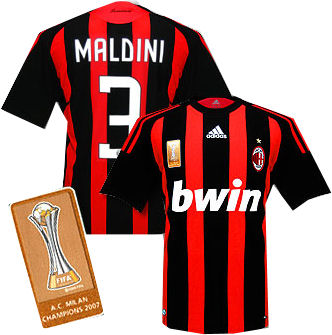 Italian teams Adidas 08-09 AC Milan Champions home (Maldini 3)