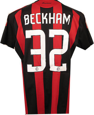 Italian teams Adidas 08-09 AC Milan home (Beckham 32)
