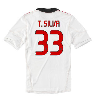 Italian teams Adidas 2010-11 AC Milan Away Shirt (T. Silva 33)