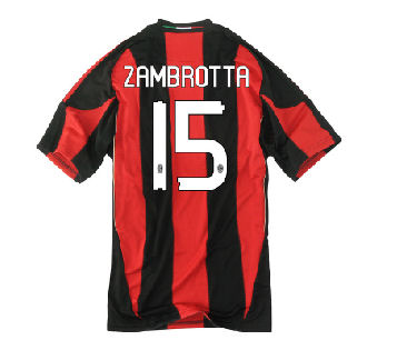 Italian teams Adidas 2010-11 AC Milan Home Shirt (Zambrotta 15)