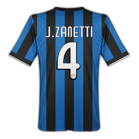 Italian teams Nike 09-10 Inter Milan home (J.Zanetti 4)