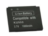 iTALKonline Extended Life High Power 1000 mAH Battery For LG: KM900 Arena, KC910 Renoir, KU990 Viewty Black