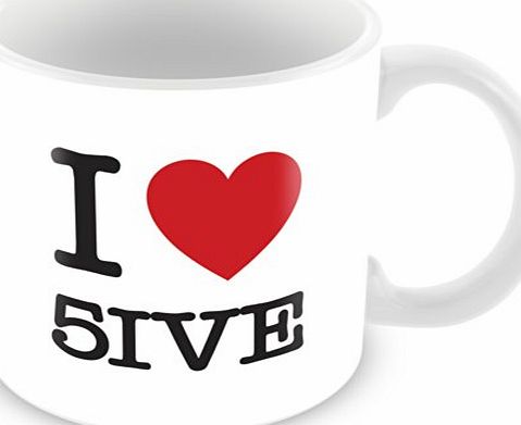 ITservices I Love 5ive Personalised Mug Gift (customise with any name, message, text, photo or colour) - Celebrity fan tribute
