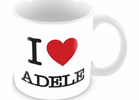ITservices I Love Adele Personalised Mug Gift (customise with any name, message, text, photo or colour) - Celebrity fan tribute