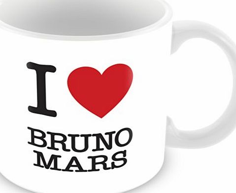 ITservices I Love Bruno Mars Personalised Mug Gift (customise with any name, message, text, photo or colour) - Celebrity fan tribute