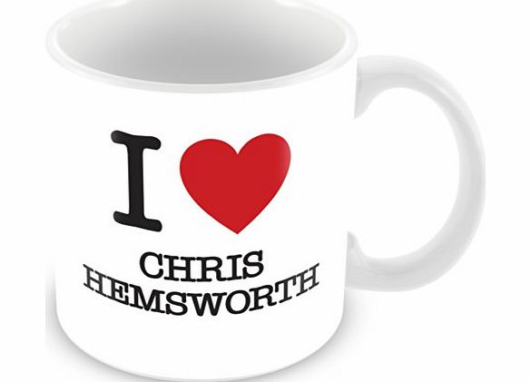ITservices I Love Chris Hemsworth Personalised Mug Gift (customise with any name, message, text, photo or colour) - Celebrity fan tribute