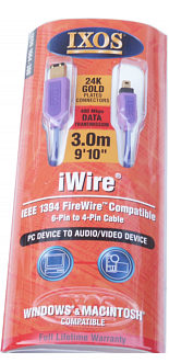 Ixos 1664-300 3.0m Firewire Cable 6-4 (iWire)