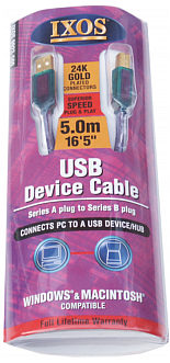 Ixos 9923-500 5.0m USB Cable A-B