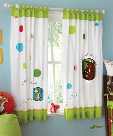 Pair of Gruffalo Themed Tab Top Curtains