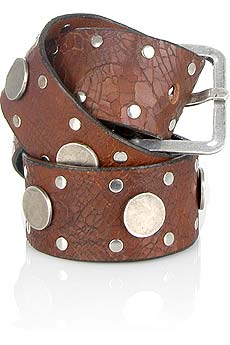 Cracked leather coin belt