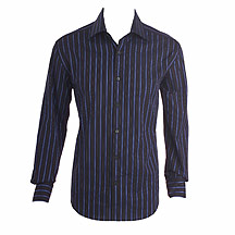 Bright blue/navy stripe long sleeve shirt