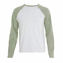 White/green exposed seams top