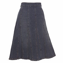Blue denim knee length skirt