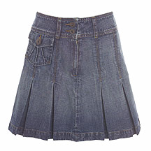 Blue denim short skirt